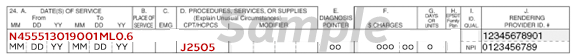 Sample J-code table 1